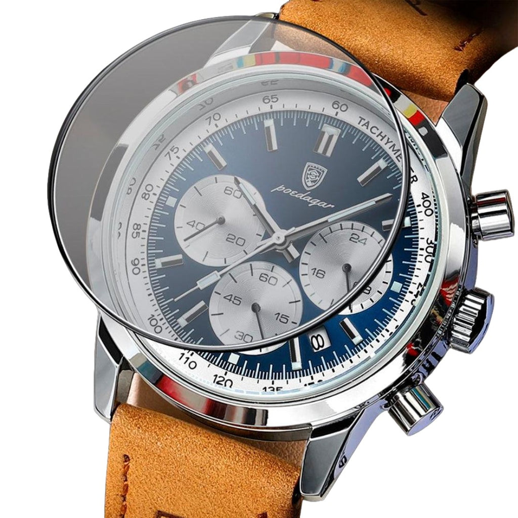 Relógio Masculino com Pulseira de Couro Cavell RLG03